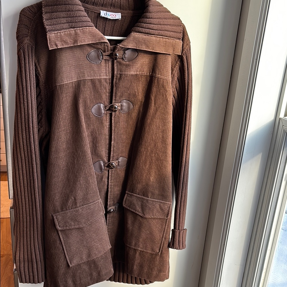Denim and Company Brown Corduroy Button Jacket